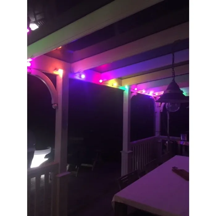 Witte prikkabel 20 meter met 20 gekleurde LED lampen in 5 kleuren mix