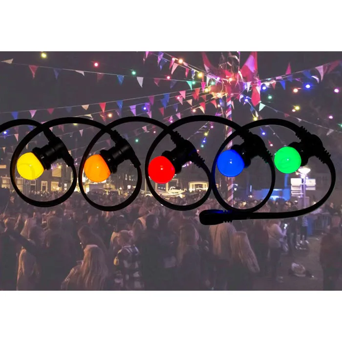 Amlux prikkabel - 20 meter met 30 LED lampen  (5 kleuren)