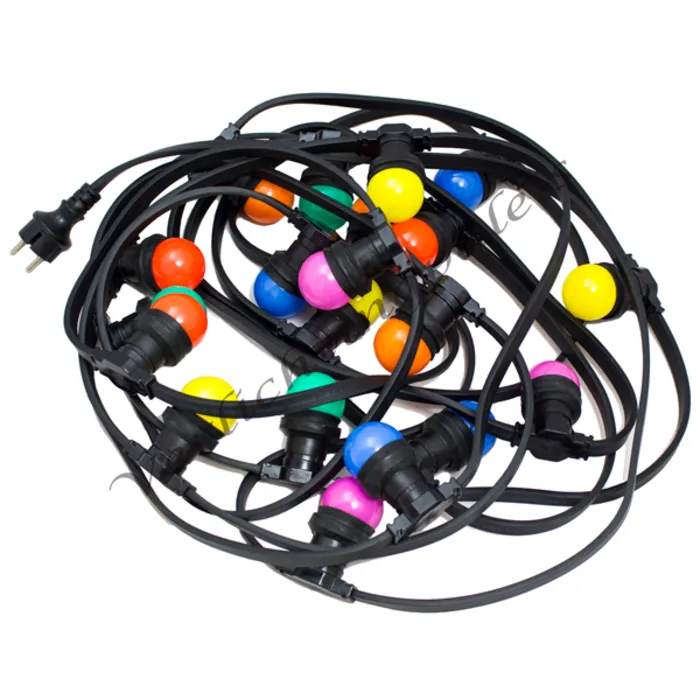 Amlux prikkabel - 20 meter met 60 LED lampen (7 kleuren)