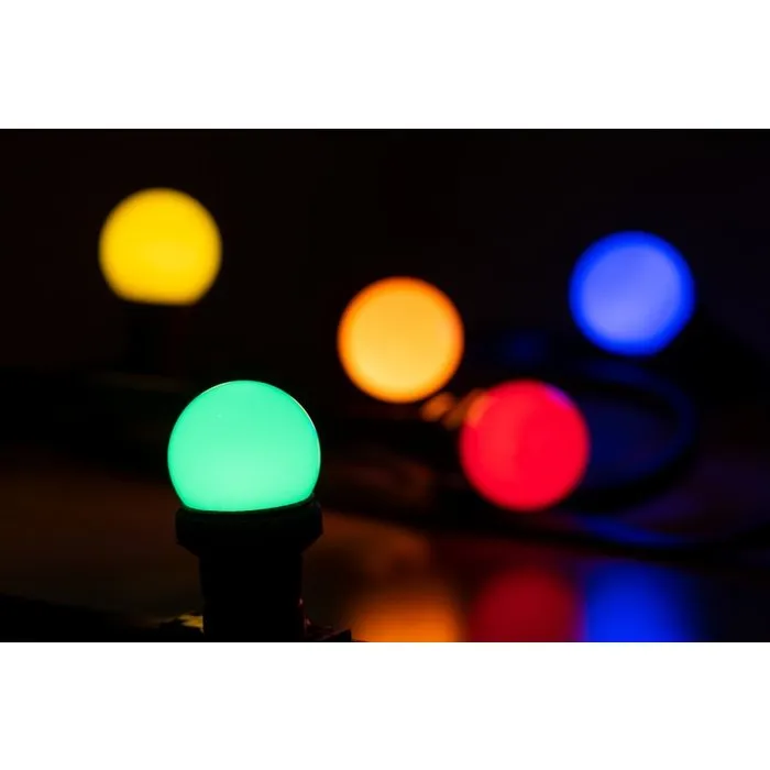 Amlux prikkabel - 15 meter met 15 LED lampen  (7 kleuren)