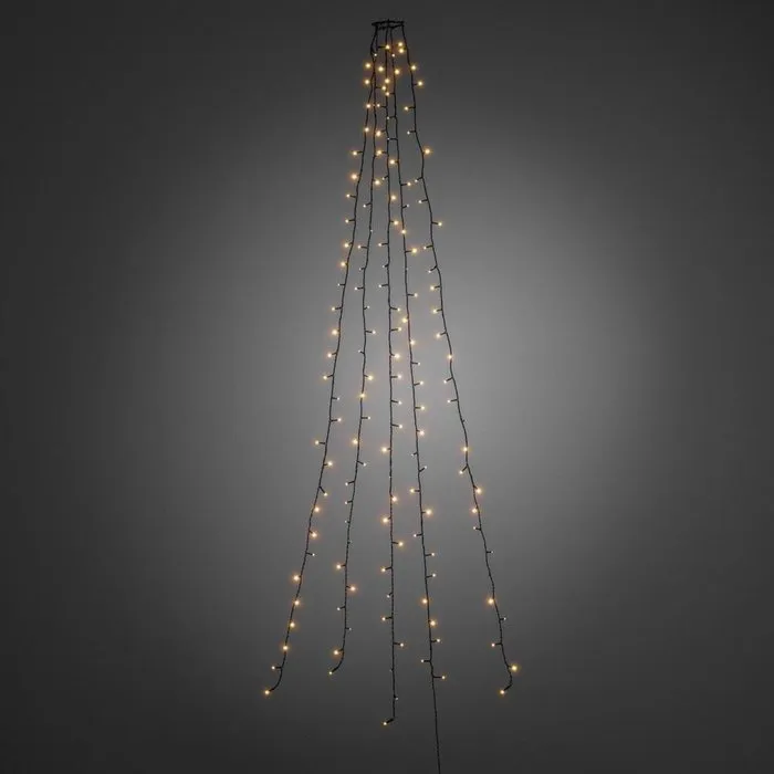 Konstsmide Kerstverlichting - LED lichtmantel 180cm met ring voor kerstboom - 5x 30 Amber witte LED lampjes
