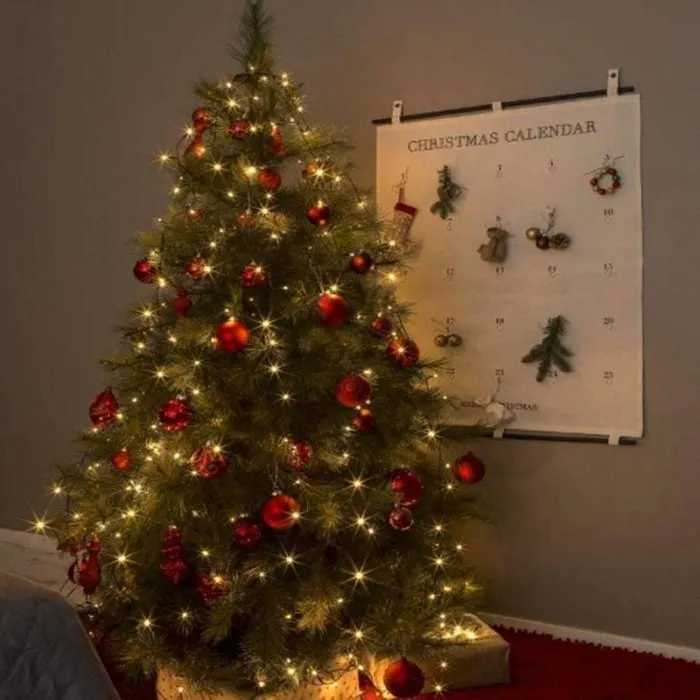 Konstsmide Kerstverlichting - LED lichtmantel 180cm met ring voor kerstboom - 5x 30 Amber witte LED lampjes