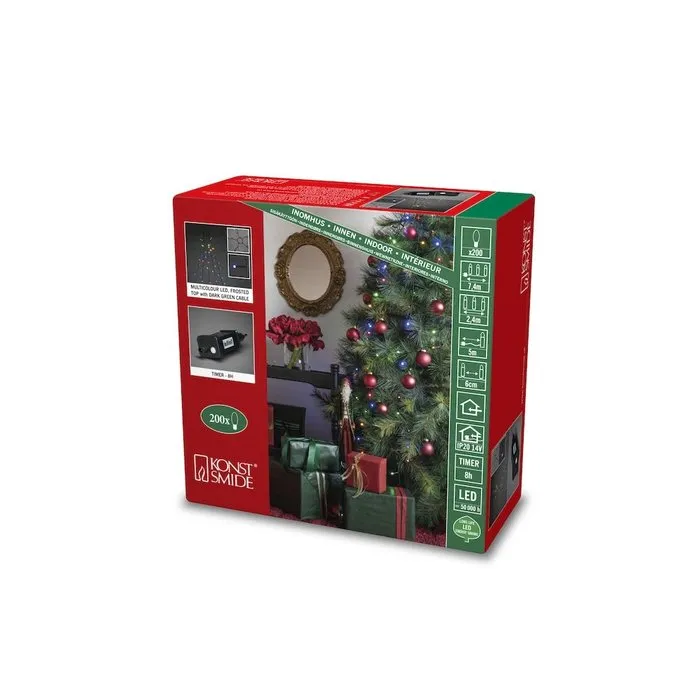 Konstsmide Kerstverlichting - LED lichtmantel 240cm met ring voor kerstboom - 5x 40 gekleurde LED lampjeshtmantel 180cm met ring voor kerstboom - 5x 30 LED lampjes