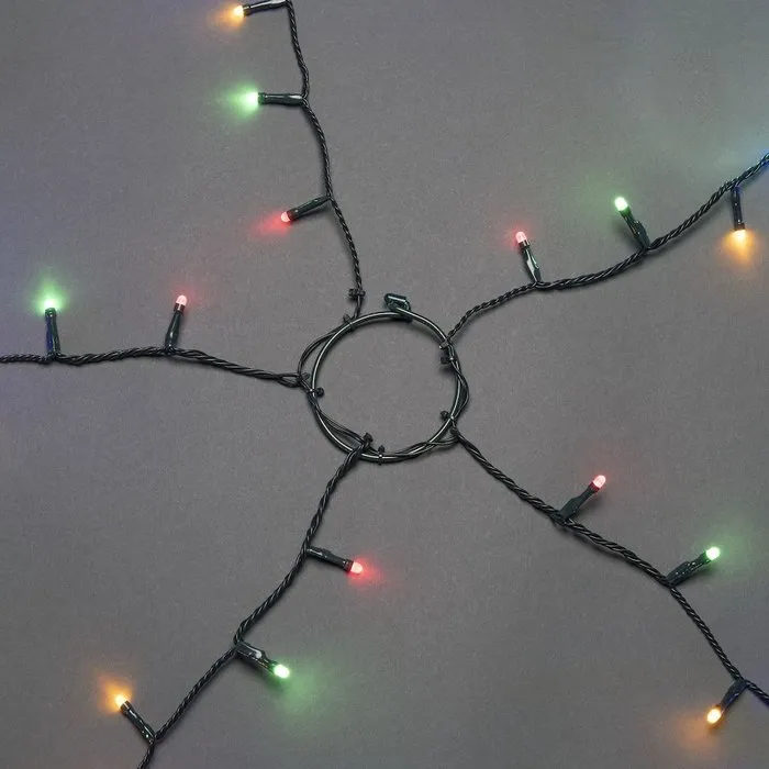 Konstsmide Kerstverlichting - LED lichtmantel 240cm met ring voor kerstboom - 5x 40 gekleurde LED lampjeshtmantel 180cm met ring voor kerstboom - 5x 30 LED lampjes