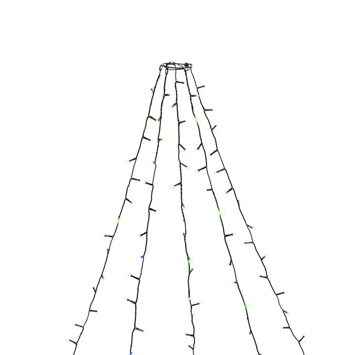 Konstsmide Kerstverlichting - LED lichtmantel 240cm met ring voor kerstboom - 5x 40 gekleurde LED lampjeshtmantel 180cm met ring voor kerstboom - 5x 30 LED lampjes