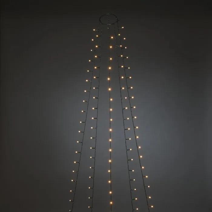 Konstsmide App gestuurde LED Lichtmantel voor kerstboom, 180cm 5 strengen van 30 extra warmwitte LED, met multifunctie