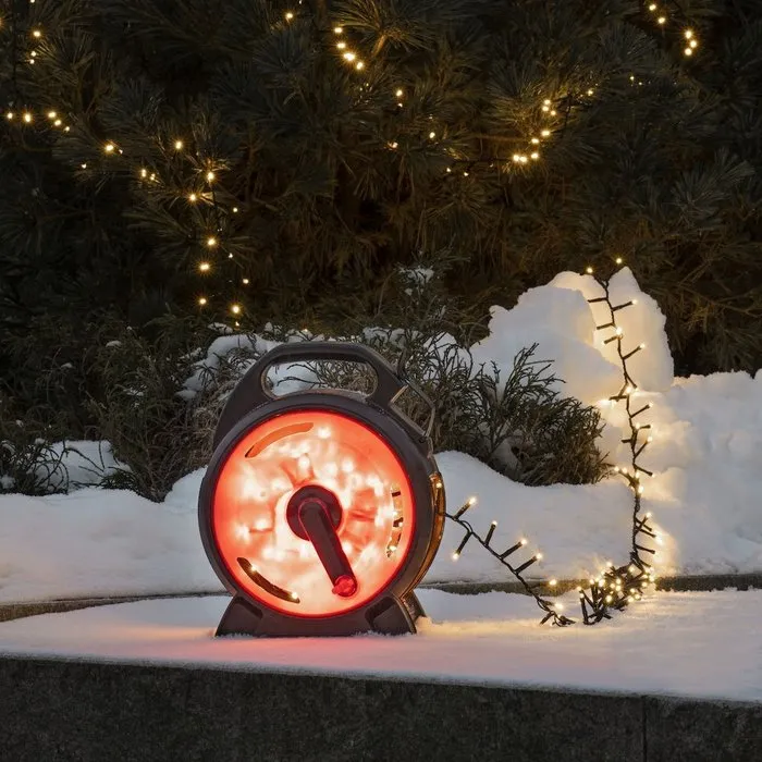 Konstsmide Konstsmide Kabelhaspel met 19 meter clusterverlichting 400 warm witte LEDS