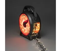 Konstsmide Kabelhaspel met 19 meter clusterverlichting 400 warm witte LEDS