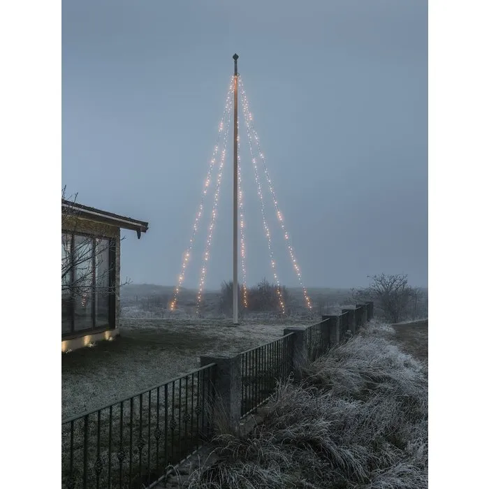 Konstsmide Konstsmide kerstverlichting vlaggenmast kerstboom verlichting met ring - 8 meter met 500 LEDS  zeer warm wit