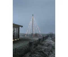 Konstsmide kerstverlichting vlaggenmast kerstboom verlichting met ring - 8 meter met 500 LEDS  zeer warm wit