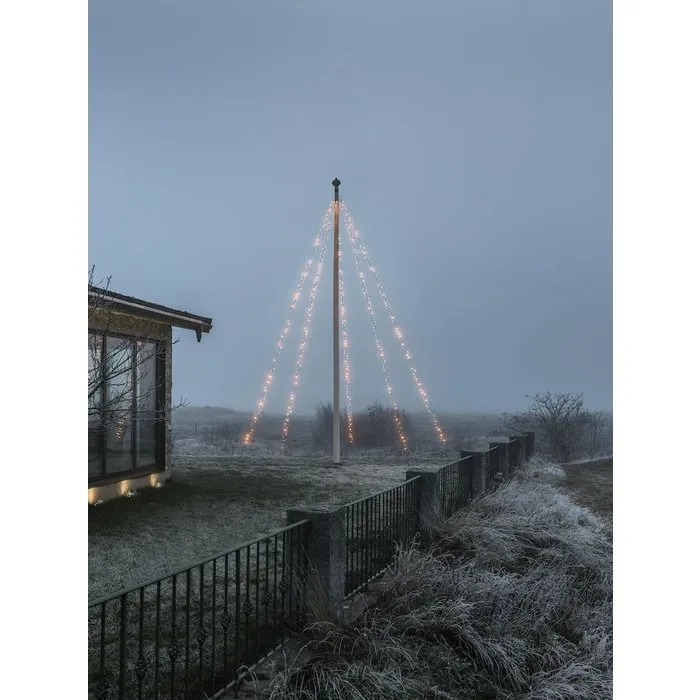 Konstsmide Konstsmide kerstverlichting vlaggenmast kerstboom verlichting met ring - 8 meter met 500 LEDS  zeer warm wit