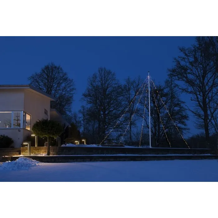 Konstsmide Konstsmide kerstverlichting vlaggenmast kerstboom verlichting met ring - 5 meter met 500 LEDS warm wit