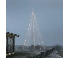 Konstsmide kerstverlichting vlaggenmast kerstboom verlichting met ring - 5 meter met 500 LEDS  warm wit