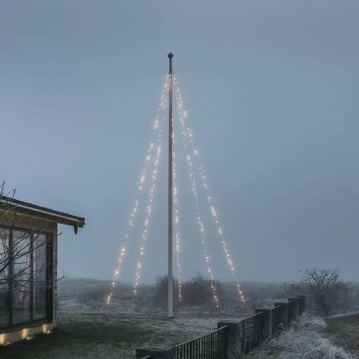 Konstsmide Konstsmide kerstverlichting vlaggenmast kerstboom verlichting met ring - 5 meter met 500 LEDS warm wit