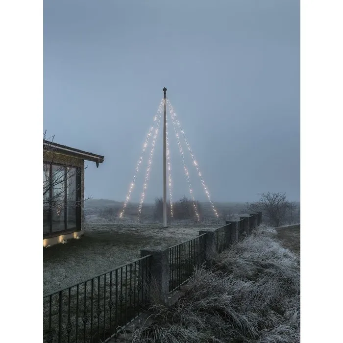Konstsmide Konstsmide kerstverlichting vlaggenmast kerstboom verlichting met ring - 5 meter met 500 LEDS warm wit