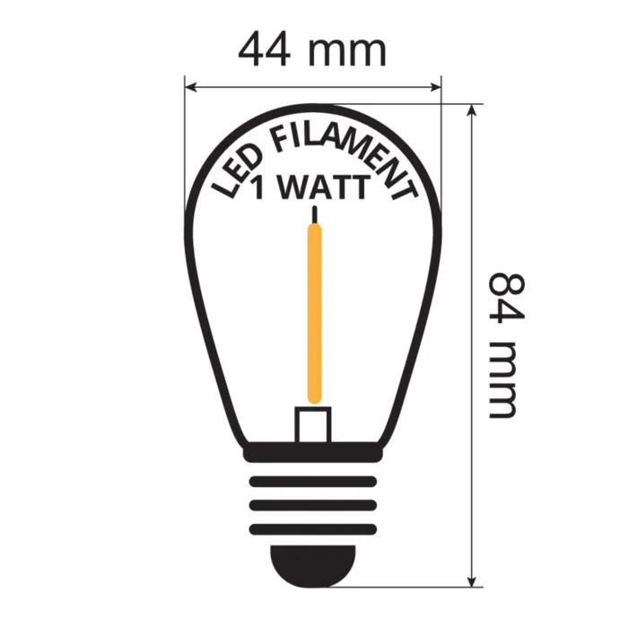 lumenxl LED Filament lamp 1W - transparant - 2700K