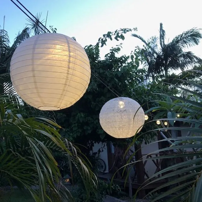 Amlux Rode lampion voor buiten Ø25cm