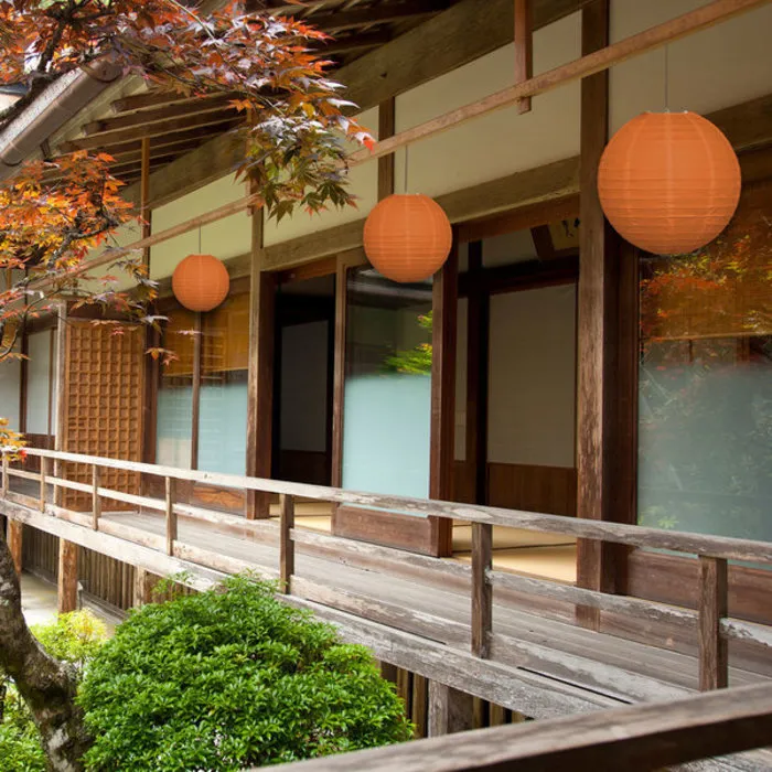 Amlux Oranje lampion voor buiten Ø25cm