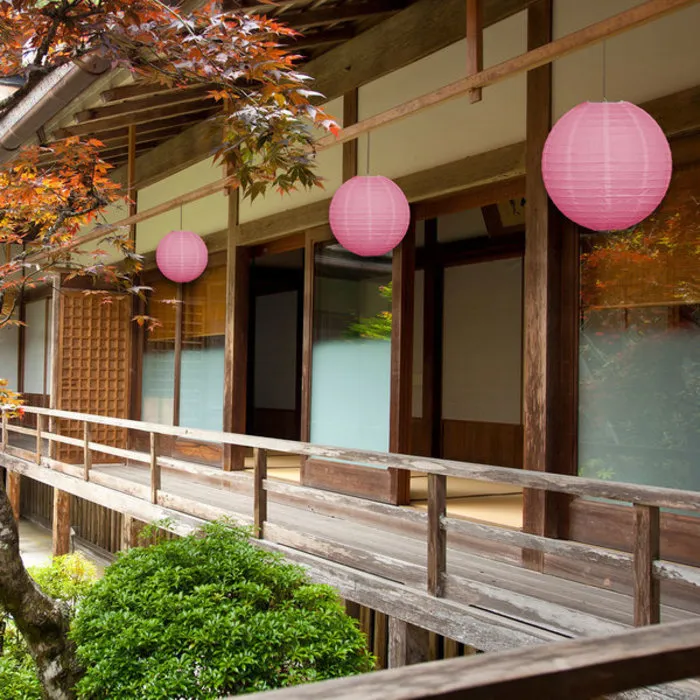 Roze lampion voor buiten Ø25cm