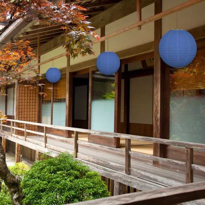 Donkerblauwe lampion voor buiten Ø25cm