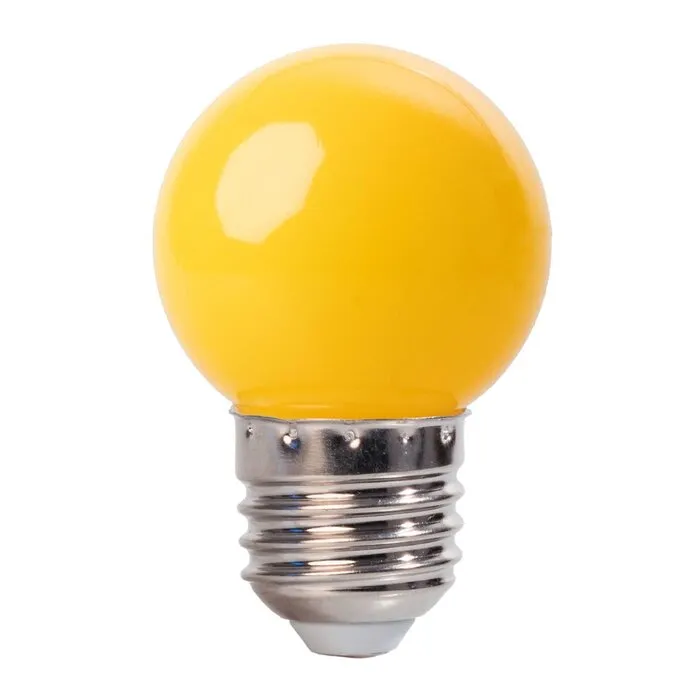 LED kogellamp - 1W E27 Geel