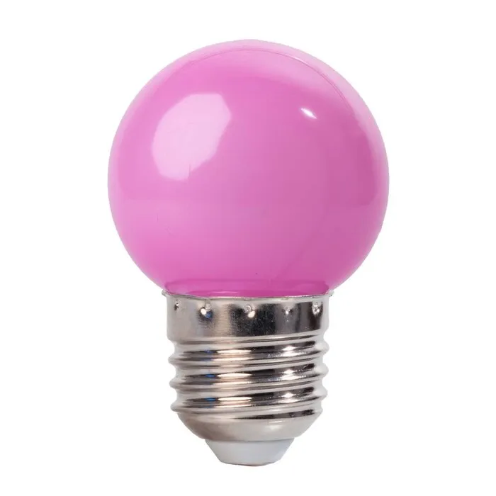 Amlux LED kogellamp - 1W E27 Roze Dimbaar