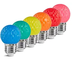 Amlux Set 6 gekleurde golfbal LED lampen - 6 kleuren