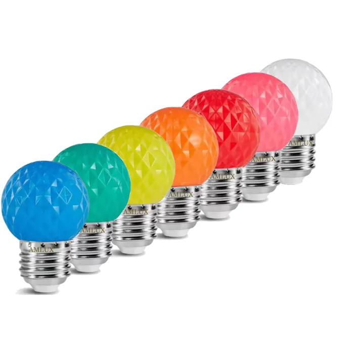 Amlux Set 10 gekleurde golfbal LED lampen - 5 kleuren