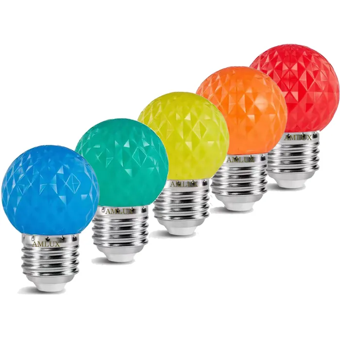 Amlux Set 15 gekleurde golfbal LED lampen - 5 kleuren