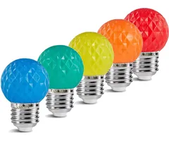 Amlux Set 30 gekleurde golfbal LED lampen - 5 kleuren