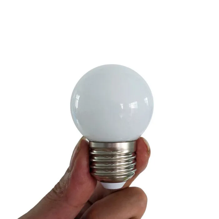 LED kogellamp - 1W - warm wit - witte kap - E27 2700K - Dimbaar