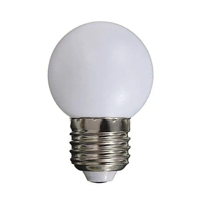 LED kogellamp - 1W - warm wit - witte kap - E27 2700K - Dimbaar