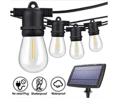 Amlux Solar lichtslinger 8.5 meter met 12 led lampen - 3W