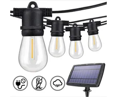 Amlux Solar lichtslinger 15 meter met 15 led lampen - 3W