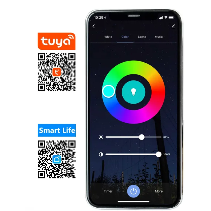 Amlux Smart decoratieve lichtslinger 8,5 Meter met 12 LED lampen - WIFI APP