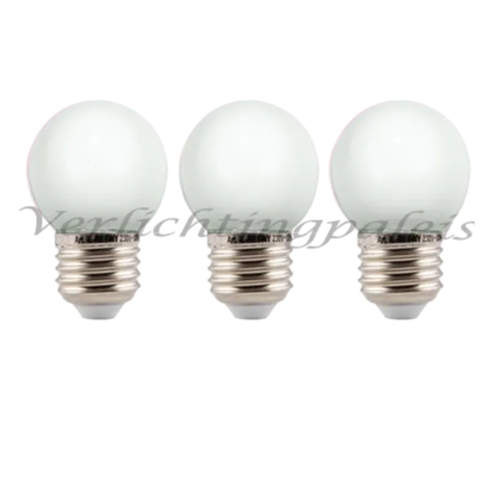 Amlux LED kogellamp - 1W - Witte kap - E27 2200K