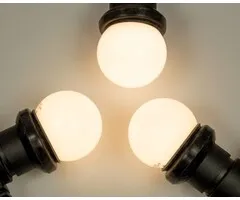 Amlux Koppelbare prikkabel set 10 meter met 20 warm  witte LED lampen - Matte bol
