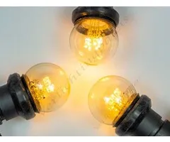 Amlux Koppelbare zwarte prikkabel 20 meter met 20 warm witte LED lampen op stokjes