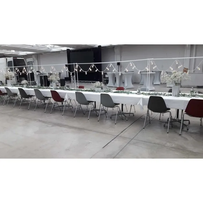 Witte prikkabel 10 meter met 10 gekleurde LED lampen in 5 kleuren mix