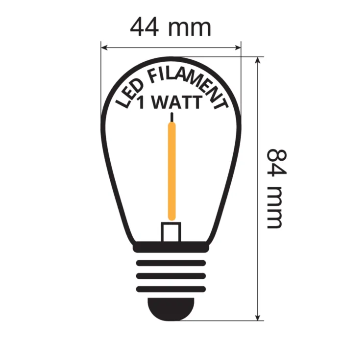 lumenxl LED Filament lamp 1W - transparant - 2700K