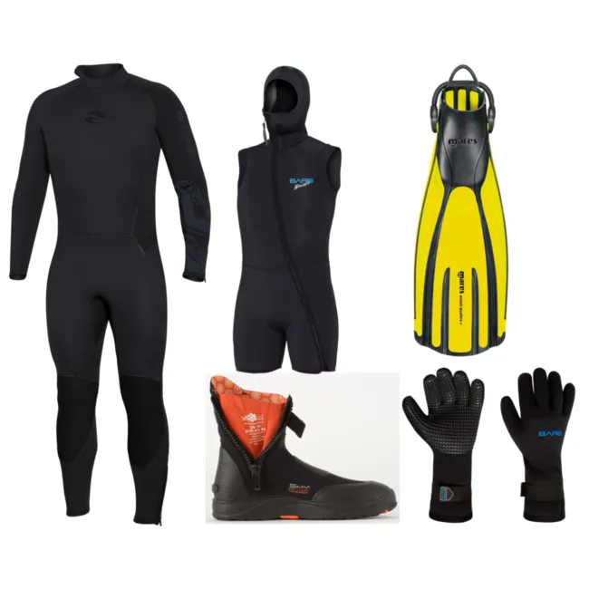 Muta Stagna BARE Velocity Hooded Shortie 7mm Taglia M - Blu Per Immersioni E Surf