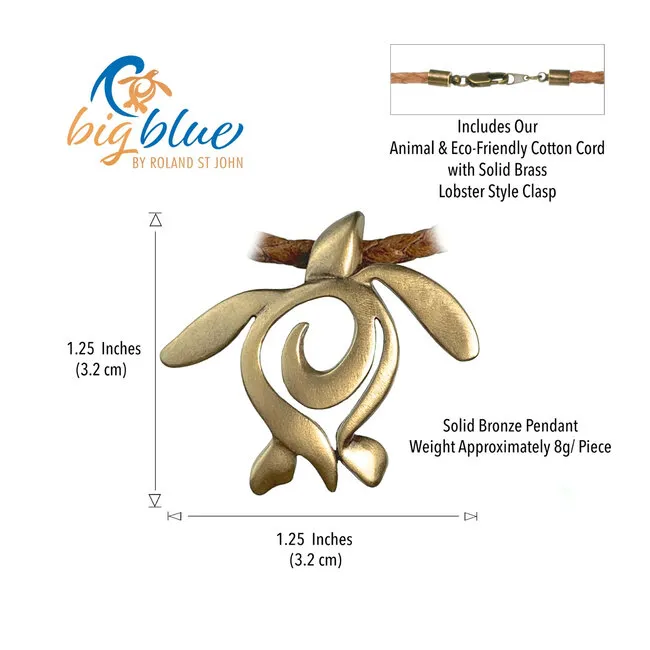 Big Blue by Roland St John Bronze Pendants - "Ocean Traveler" Turtle
