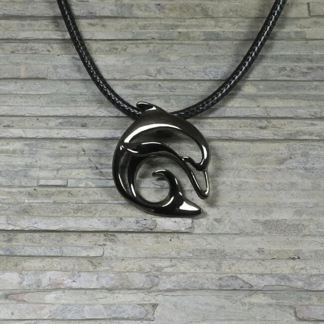 Big Blue by Roland St John Pendentifs En Hématite - "Flipper" Dolphin