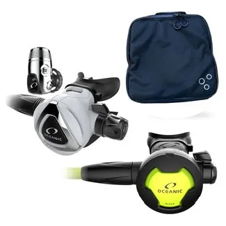 Oceanic Delta 5 EDX (Din) Blanco con Alpha 10 Octo y Bolsa Regulador