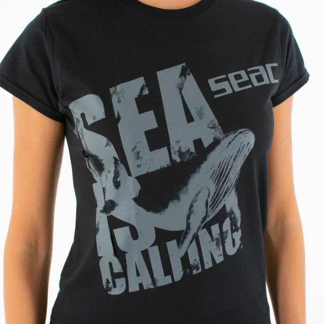 Seac Camiseta Mujer M/C Ballena 2022 Negro