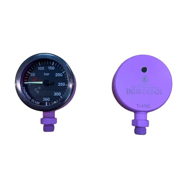 Atlantis Tech-Manometer, 52 mm, PVD-Beschichtung, schwarzes Zifferblatt, 400 bar