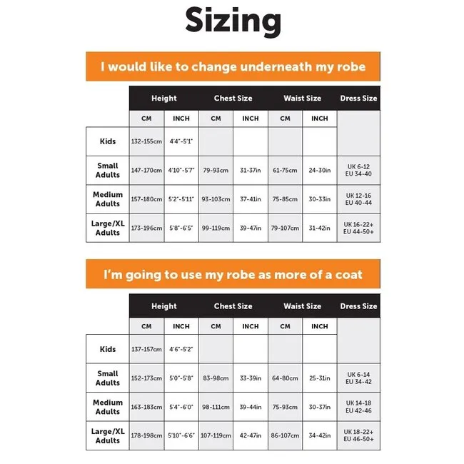 White Water Robes Hard Shell Steel Grey Grey Lining