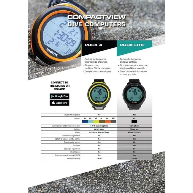 Mares Puck Lite Dive Computer  (incl. bluetooth)