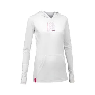 Camaro Lycra con Capucha Mujer Manga Larga Blanca/Rosa