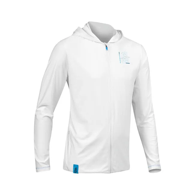 Camaro Lycra Hoody avec zip Hommes LS Blanc/Bleu
